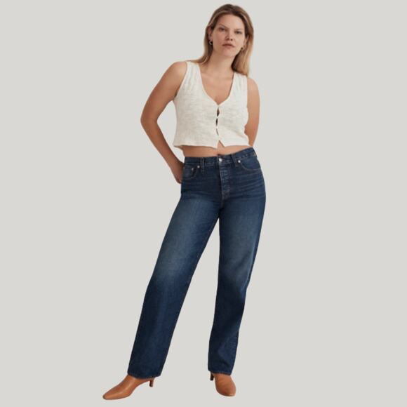 Madewell Low-Slung Straight Stoughton Wash Jeans-Size 29 - Picture 1 of 11